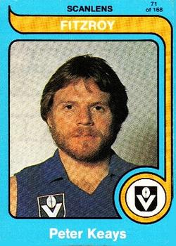 1980 Scanlens VFL #71 Peter Keays Front